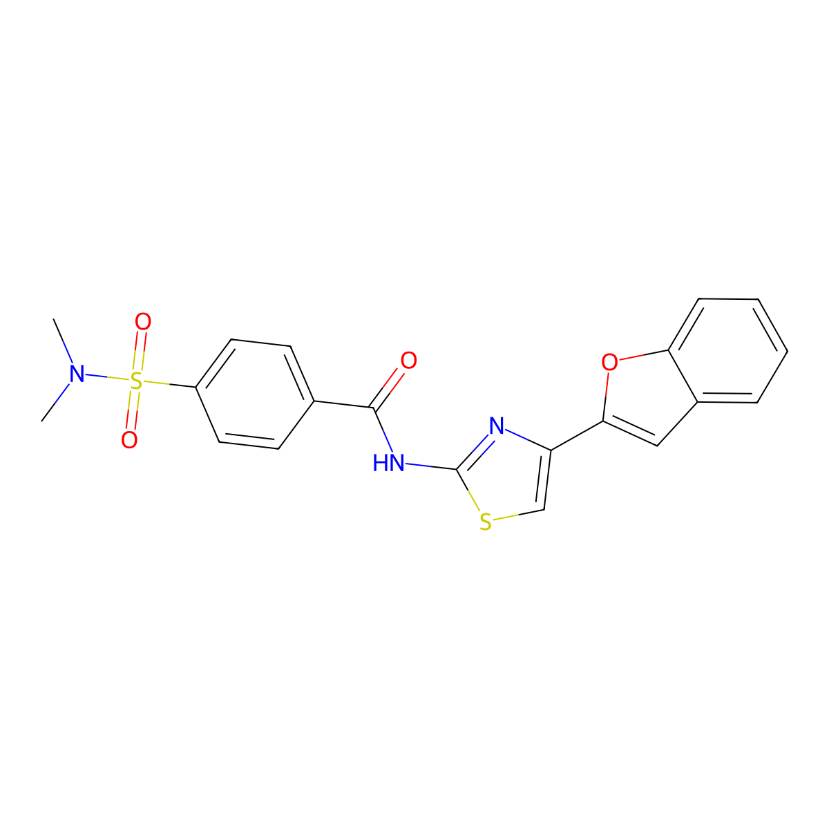 N-[4-(1-benzofuran-2-yl)-1,3-thiazol-2-yl]-4-(dimethylsulfamoyl)benzamide molecular structure, CAS 716365-26-3