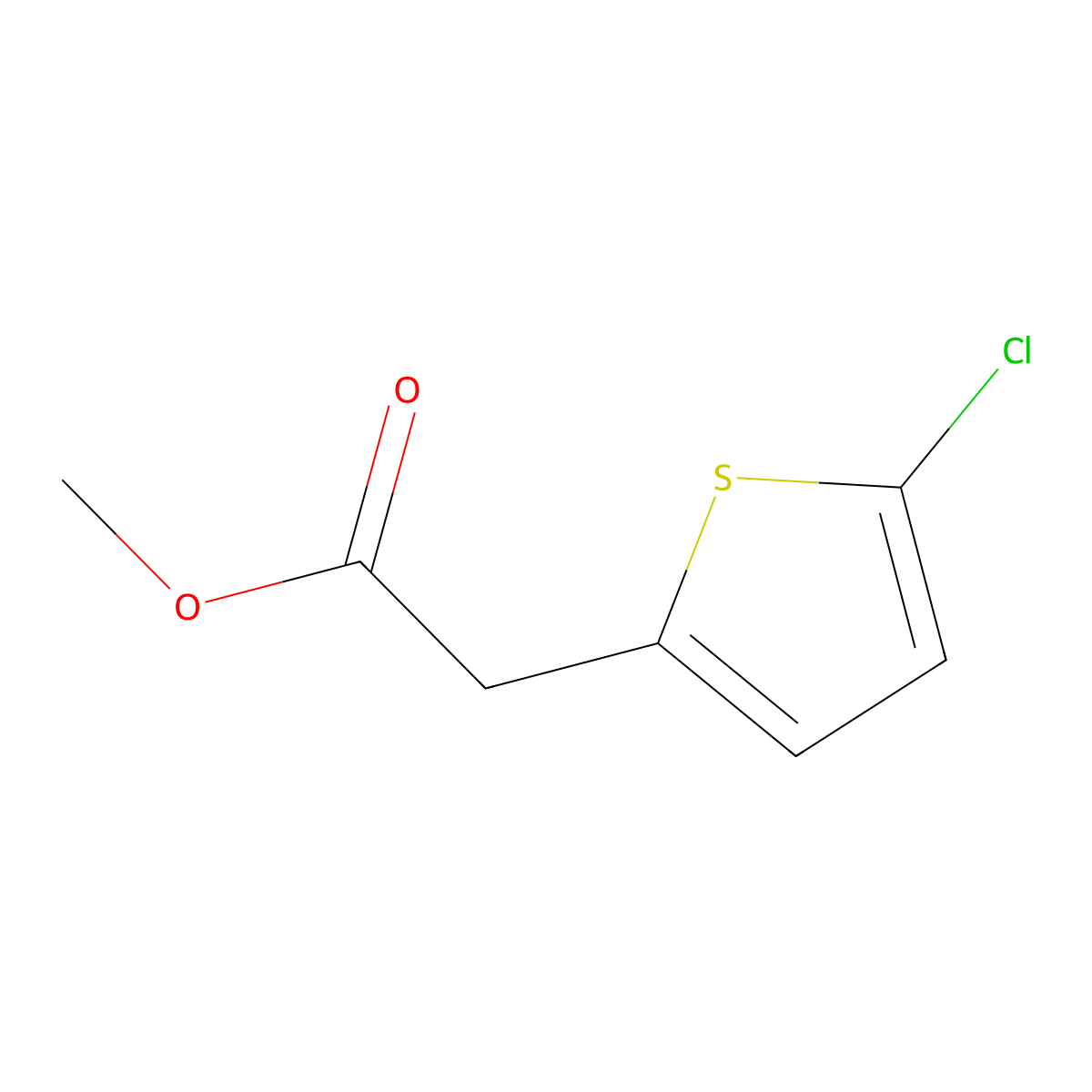 Methyl 2-(5-chlorothiophen-2-yl)acetate molecular structure, CAS 71637-28-0