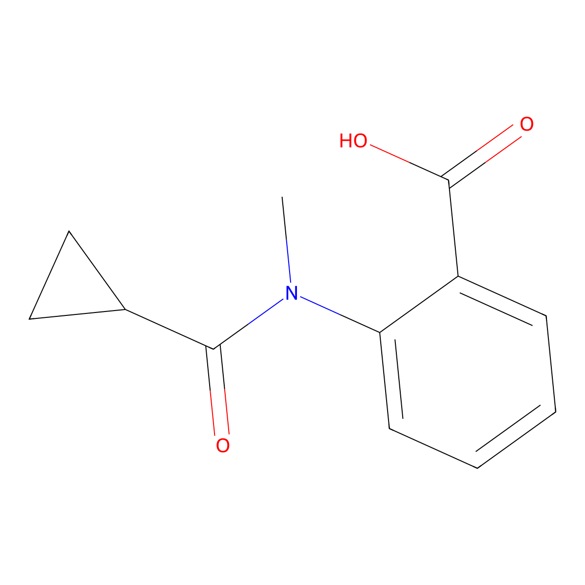 2-(N-methylcyclopropaneamido)benzoic acid molecular structure, CAS 716372-69-9
