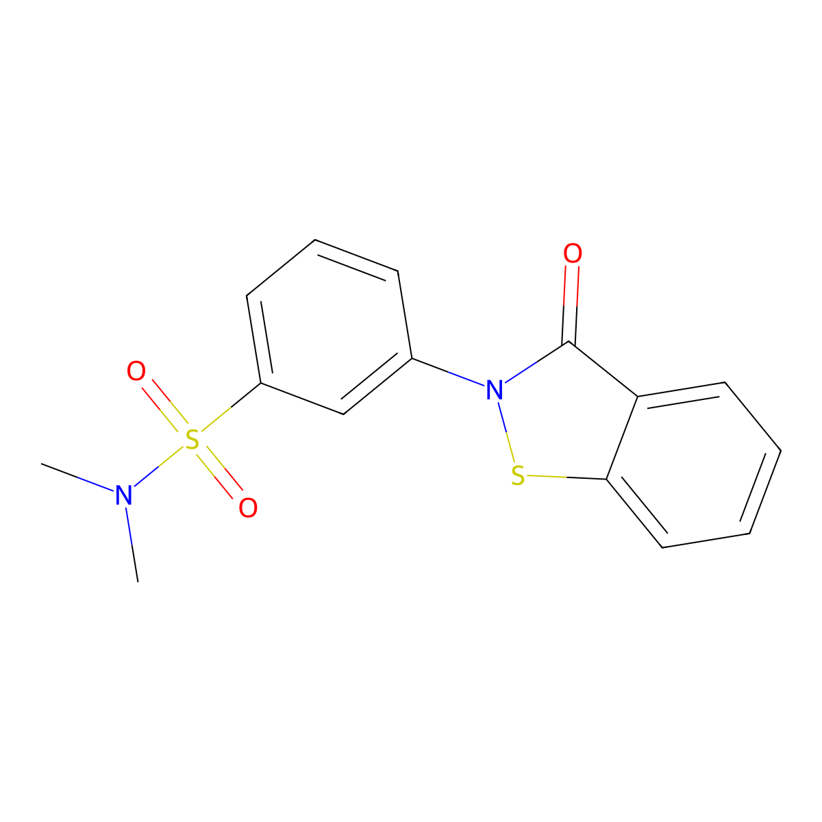 N,N-dimethyl-3-(3-oxo-1,2-benzothiazol-2-yl)benzenesulfonamide molecular structure, CAS 716375-92-7