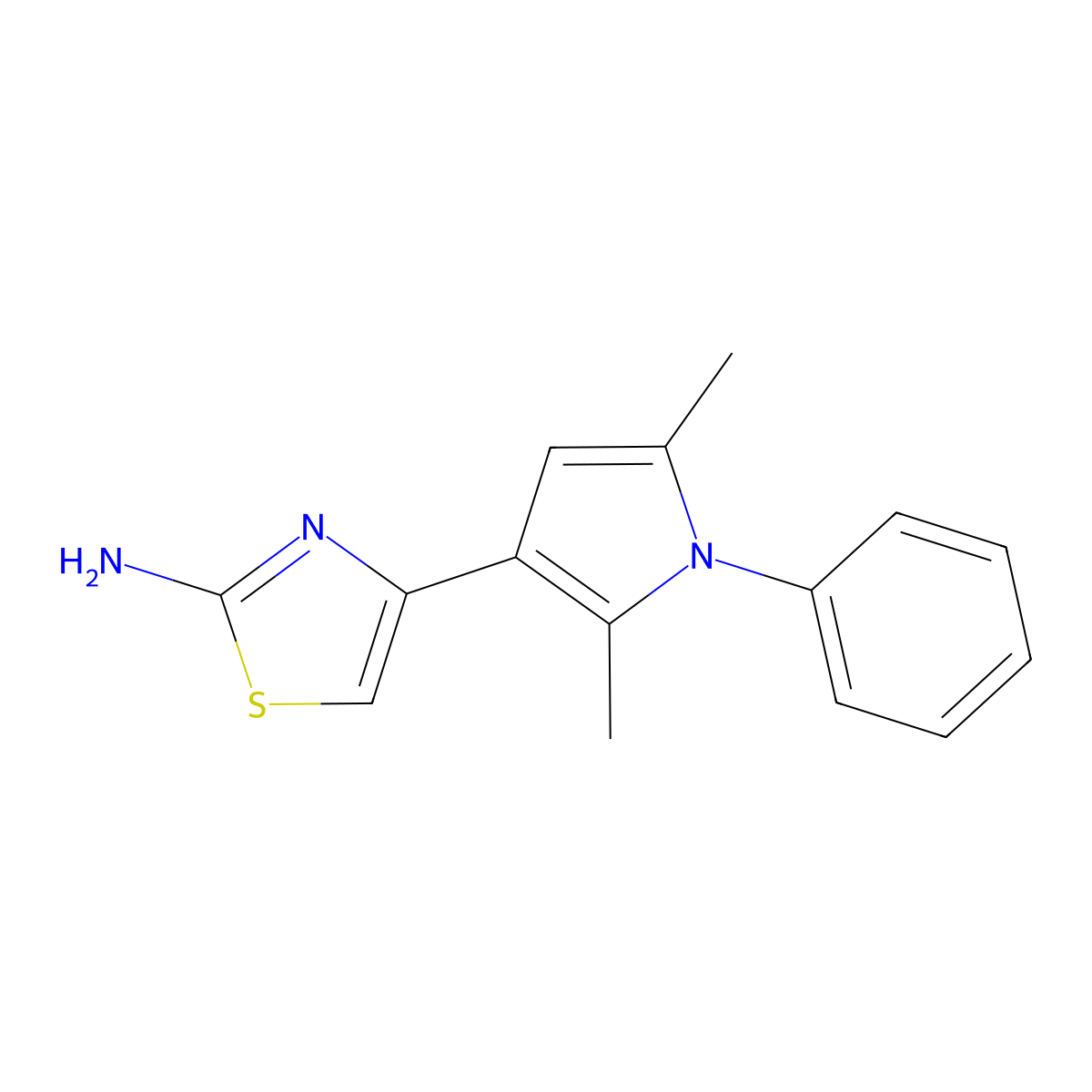 4-(2,5-Dimethyl-1-phenyl-1H-pyrrol-3-yl)-1,3-thiazol-2-amine molecular structure, CAS 716376-57-7