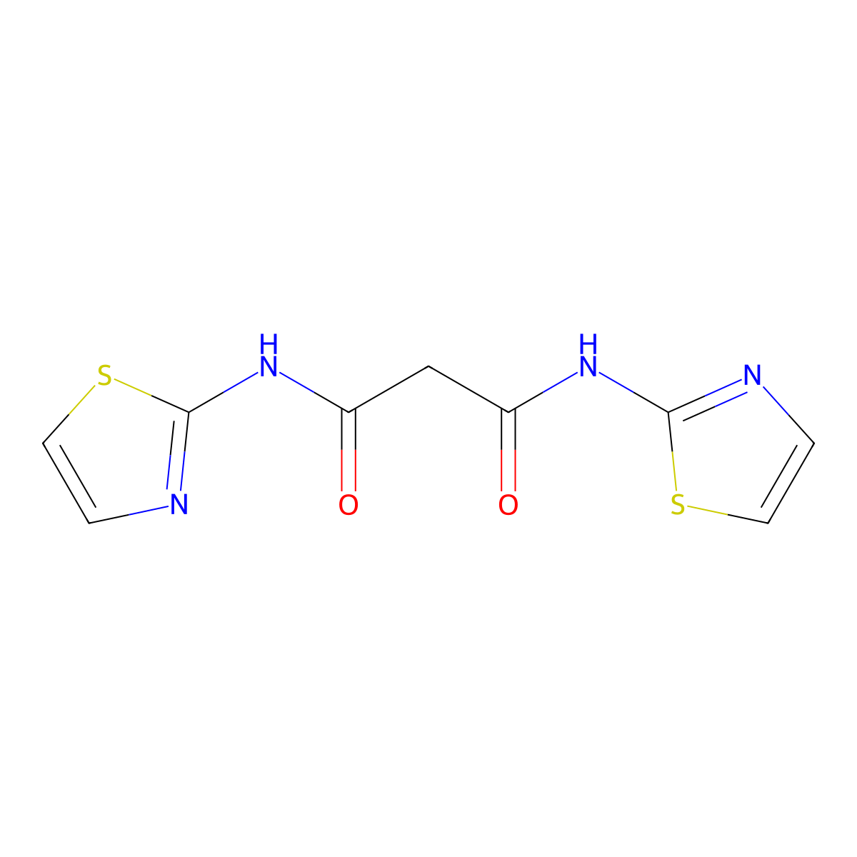 Propanediamide, N,N'-bis(2-thiazolyl)- molecular structure, CAS 71638-91-0