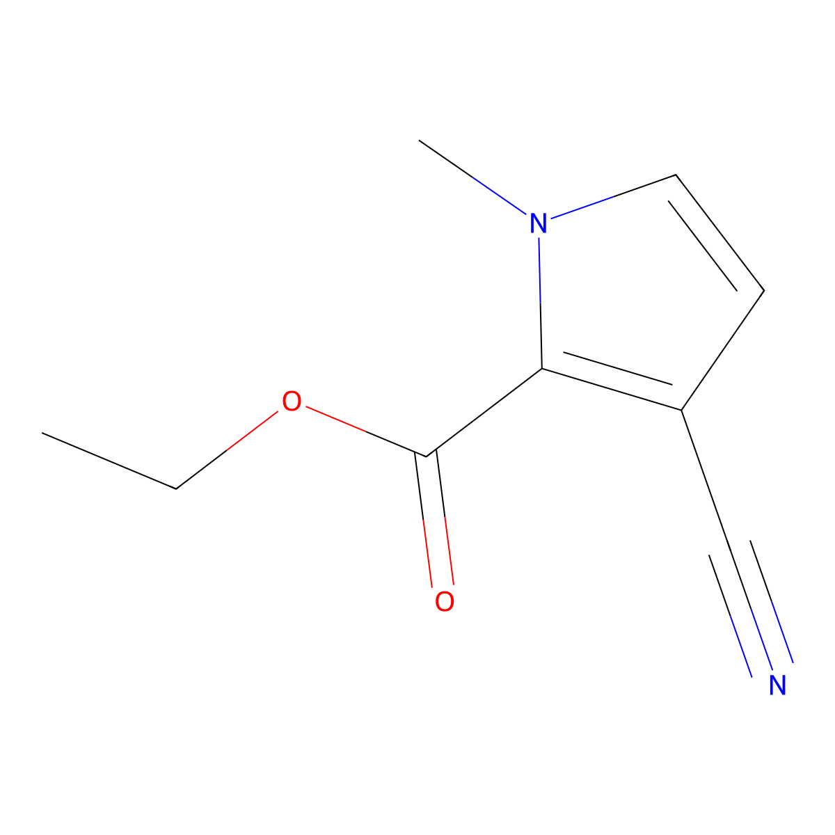 Ethyl 3-cyano-1-methyl-1h-pyrrole-2-carboxylate molecular structure, CAS 7164-21-8
