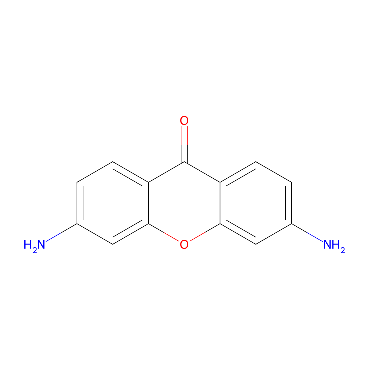 3,6-diamino-9H-xanthen-9-one molecular structure, CAS 71641-67-3