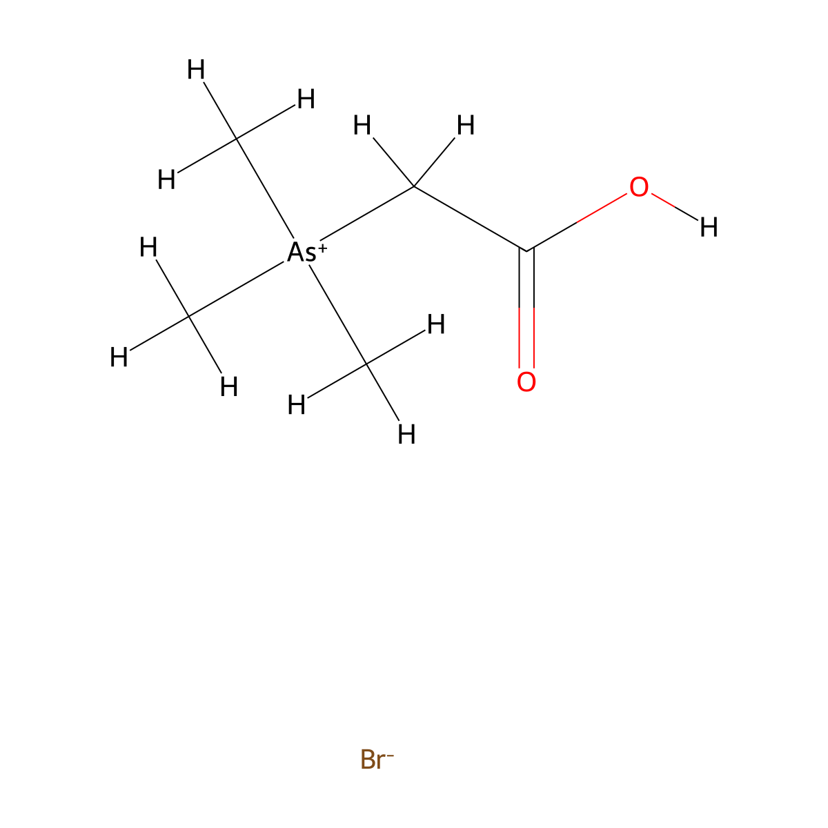 Arsenobetaine hydrobromide molecular structure, CAS 71642-15-4