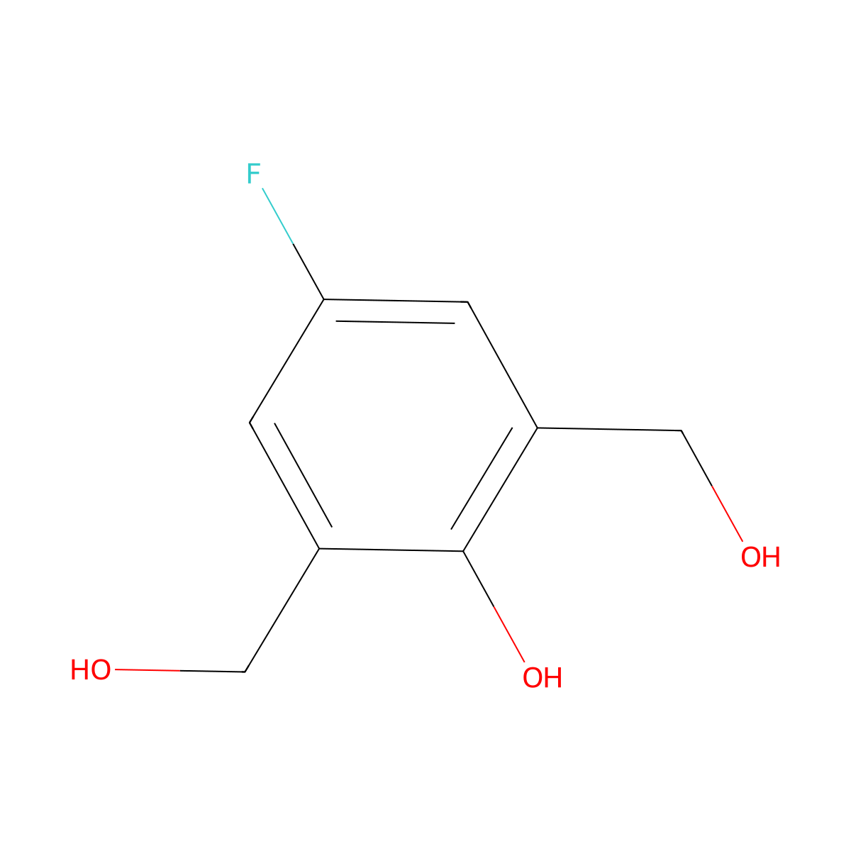 4-Fluoro-2,6-bis(hydroxymethyl)phenol molecular structure, CAS 71643-58-8