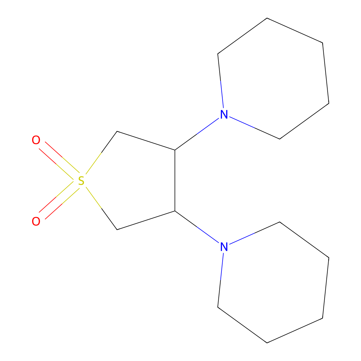 3,4-Dipiperidylthiolane-1,1-dione molecular structure, CAS 71643-88-4