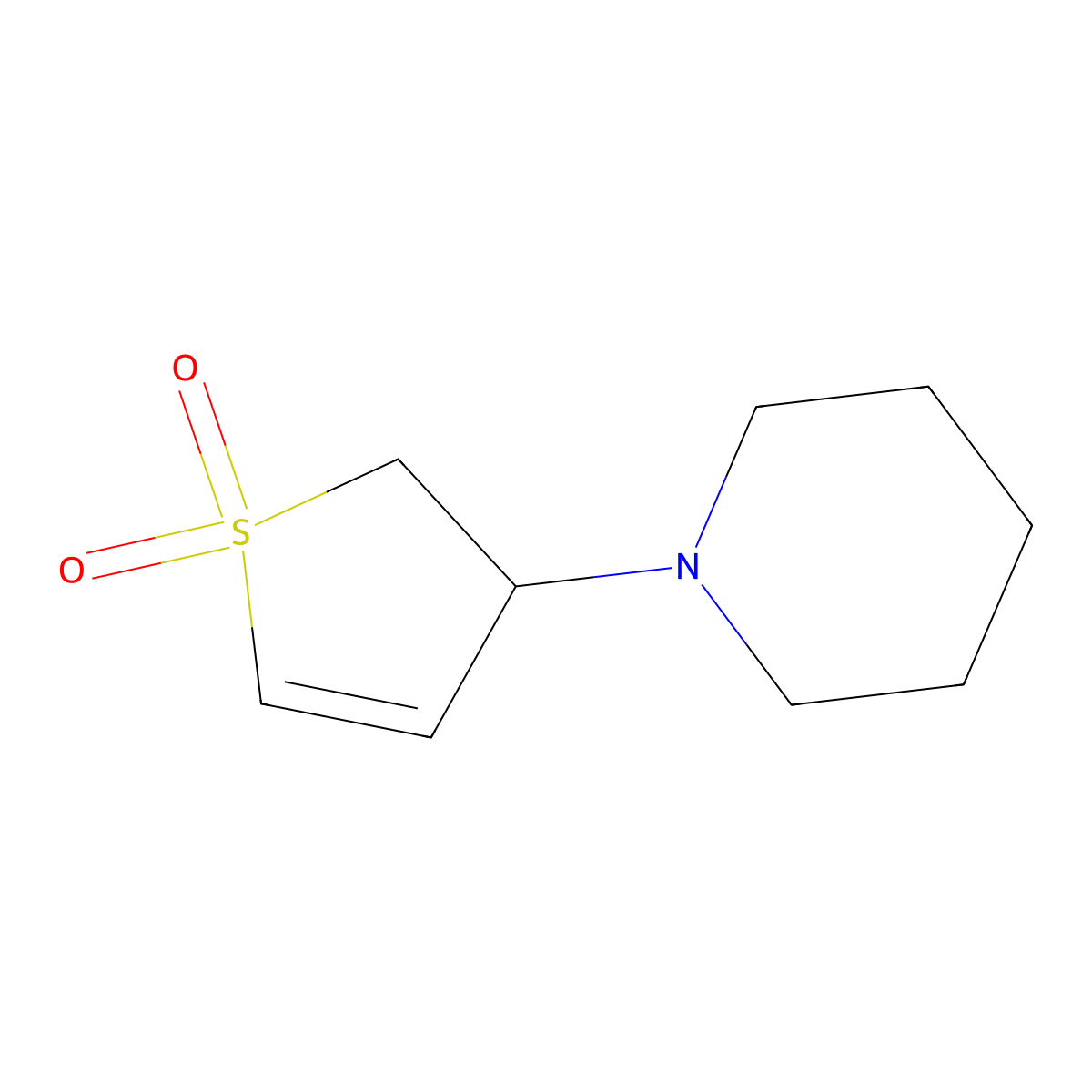 1-(1,1-Dioxido-2,3-dihydrothiophen-3-yl)piperidine molecular structure, CAS 71643-91-9