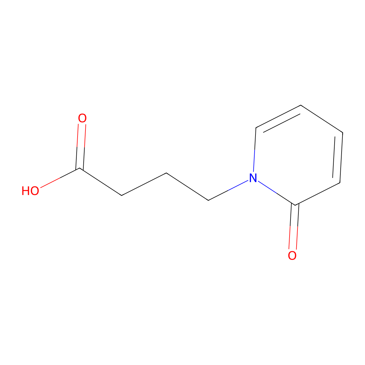 4-(2-Oxo-1,2-dihydropyridin-1-yl)butanoic acid molecular structure, CAS 71644-06-9