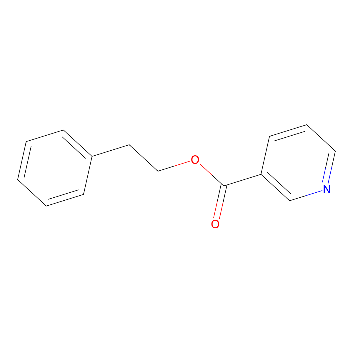 2-Phenylethyl nicotinate molecular structure, CAS 71653-43-5