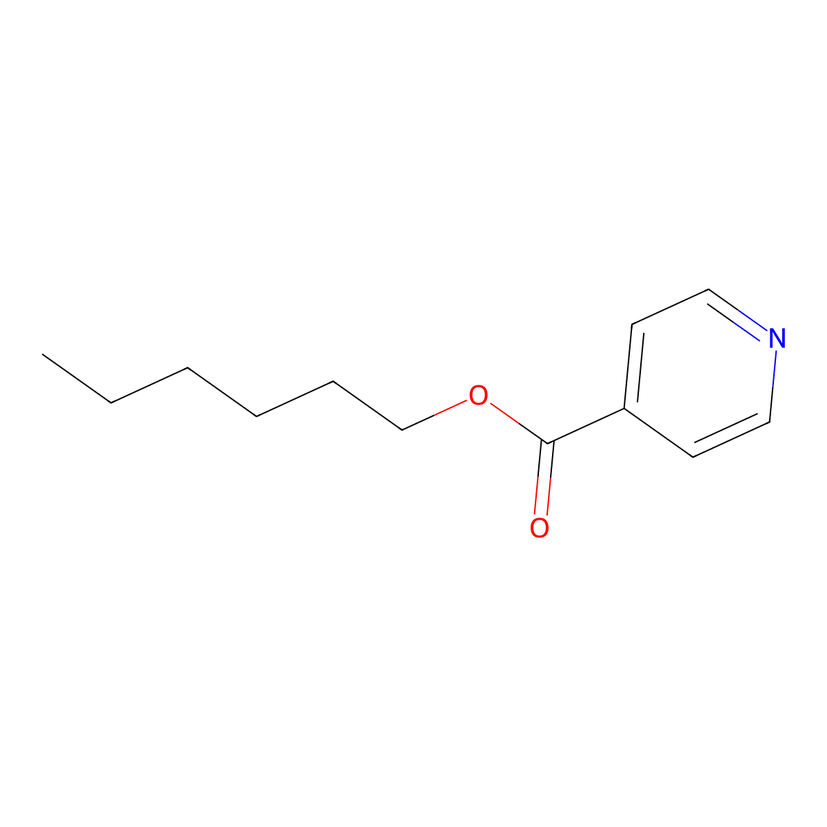 Isonicotinic acid, hexyl ester molecular structure, CAS 71653-48-0
