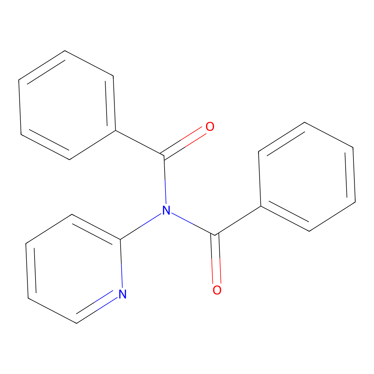 N-Benzoyl-N-pyridin-2-yl-benzamide molecular structure, CAS 71653-61-7