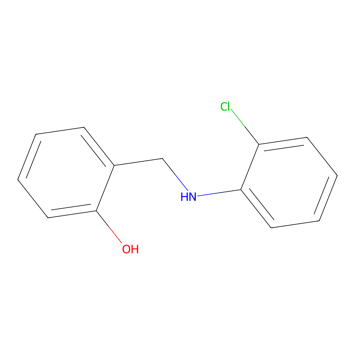 2-{[(2-Chlorophenyl)amino]methyl}phenol molecular structure, CAS 7166-37-2