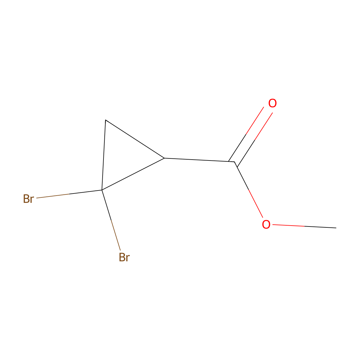 Methyl 2,2-dibromocyclopropanecarboxylate molecular structure, CAS 71666-01-8