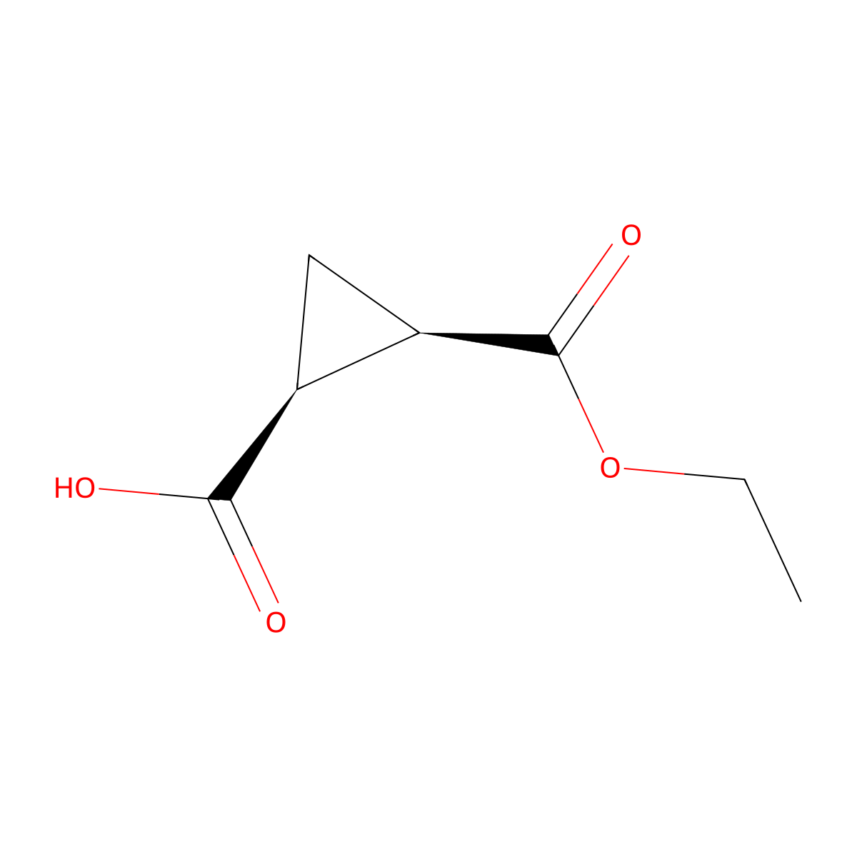 cis-1,2-Cyclopropane-dicarboxylic acid mono ethyl ester molecular structure, CAS 71666-05-2
