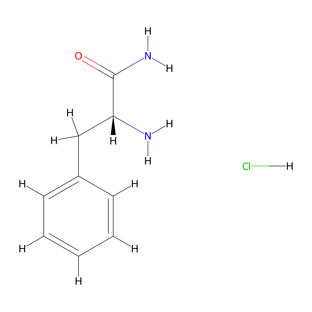 H-D-Phe-NH2 hcl molecular structure, CAS 71666-94-9