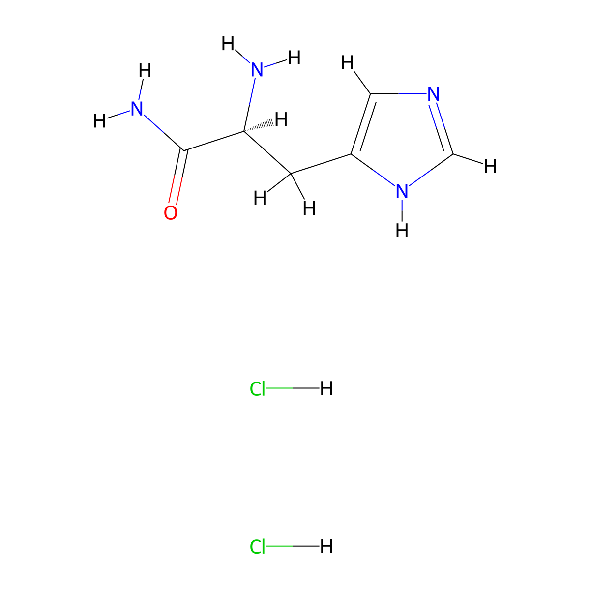 H-His-NH2.2HCl molecular structure, CAS 71666-95-0