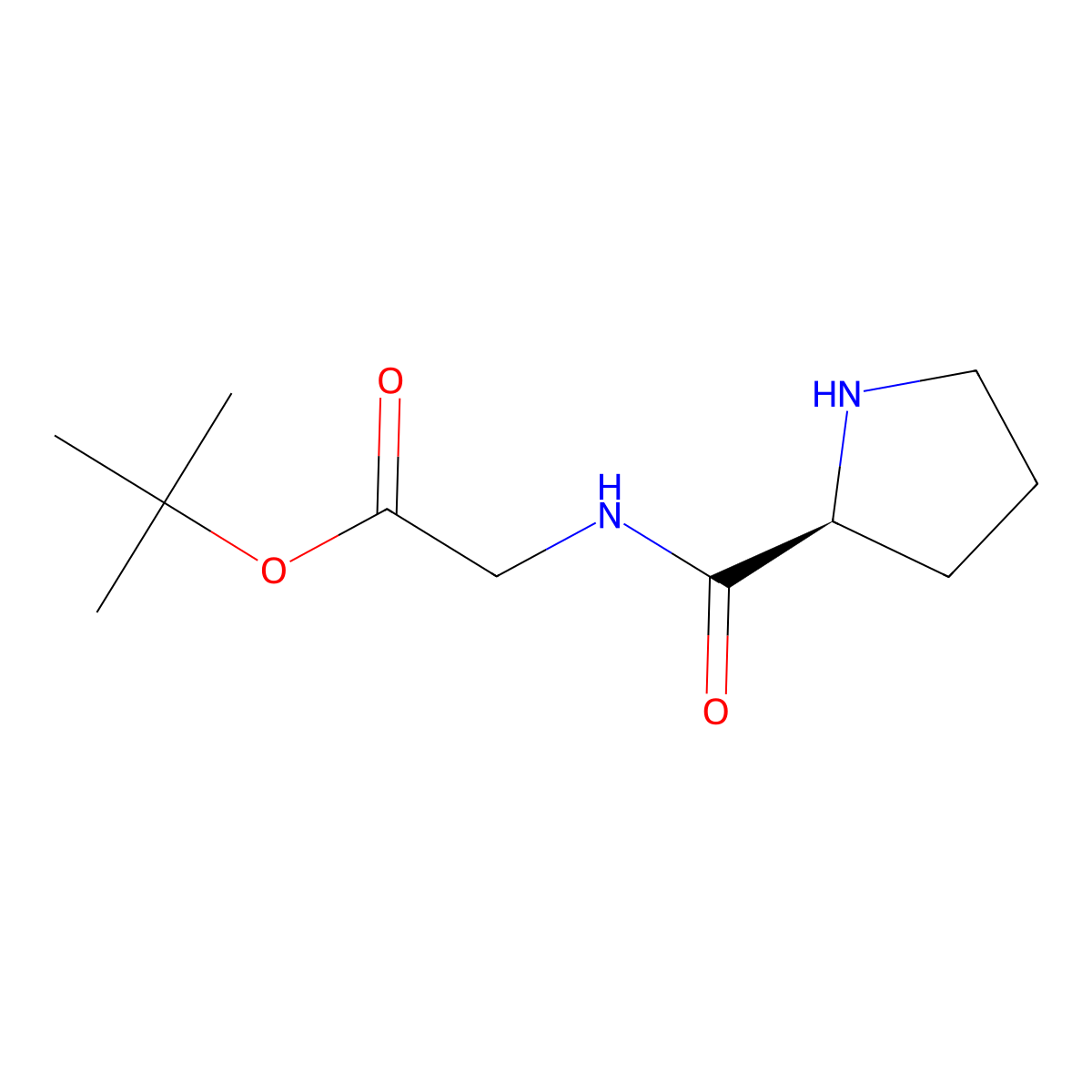 tert-butyl 2-{[(2S)-pyrrolidin-2-yl]formamido}acetate molecular structure, CAS 71666-99-4