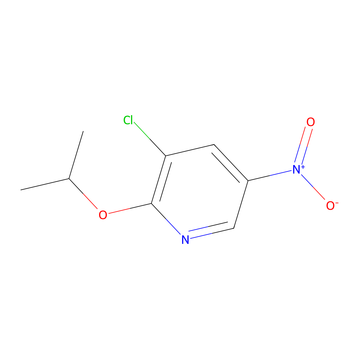 3-Chloro-5-nitro-2-(propan-2-yloxy)pyridine molecular structure, CAS 71669-71-1