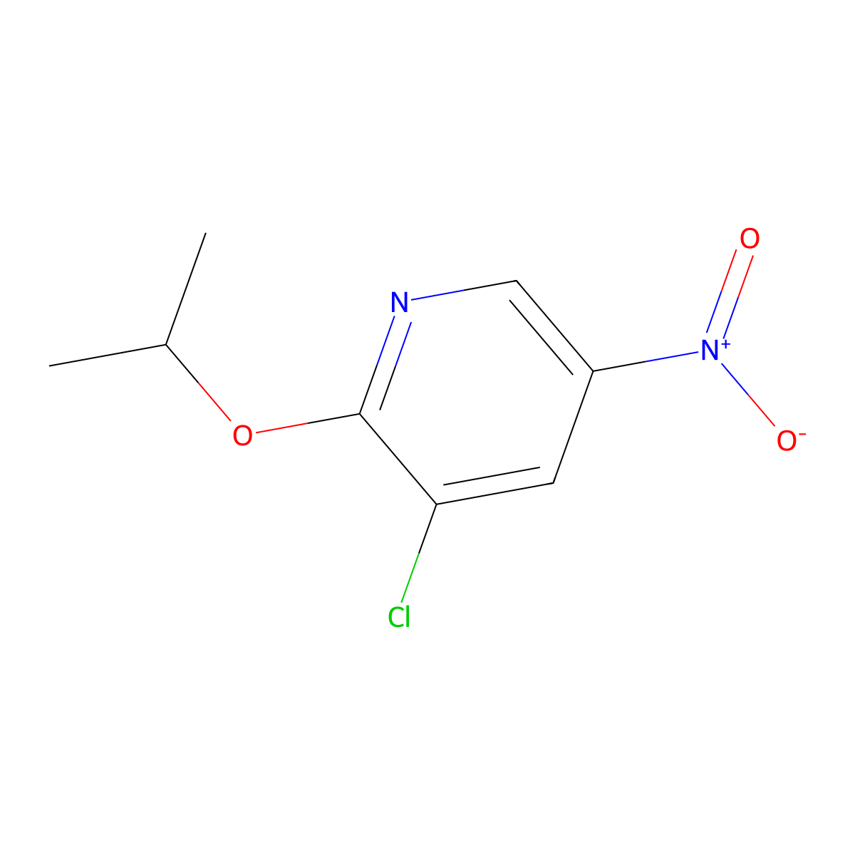 3-Chloro-5-nitro-2-(propan-2-yloxy)pyridine molecular structure, CAS 71669-71-1