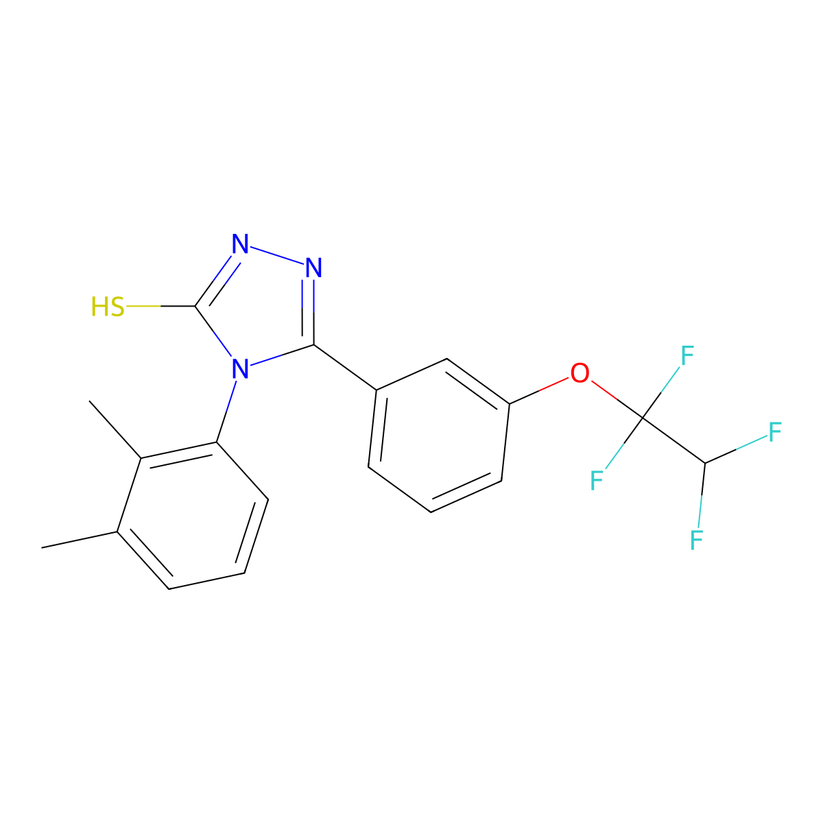 4-(2,3-dimethylphenyl)-5-[3-(1,1,2,2-tetrafluoroethoxy)phenyl]-4H-1,2,4-triazole-3-thiol molecular structure, CAS 7167-31-9