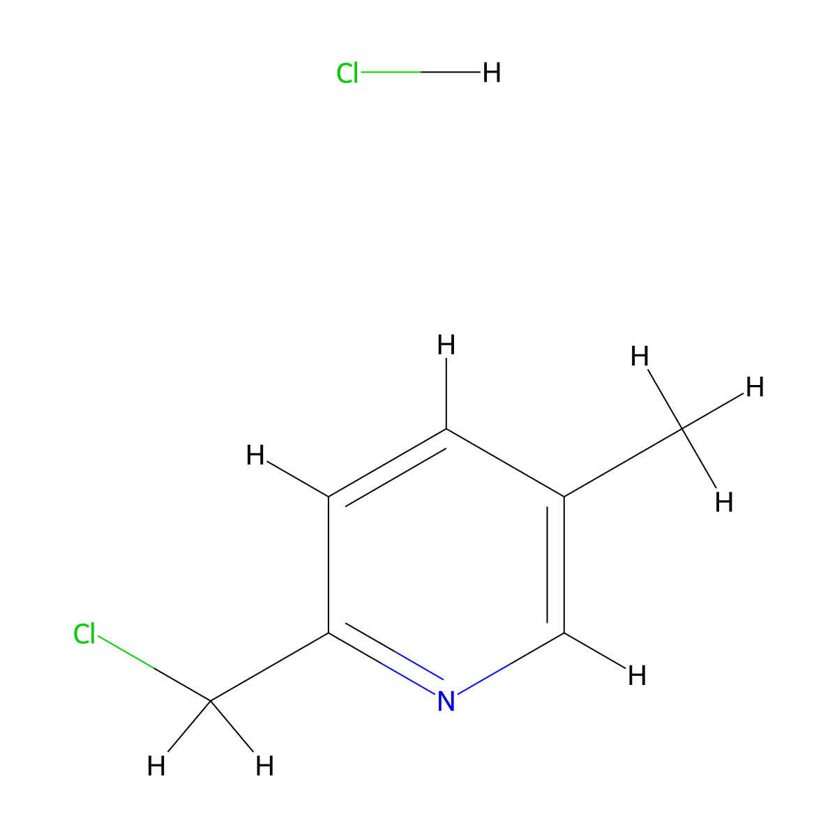 2-(Chloromethyl)-5-methylpyridine hydrochloride molecular structure, CAS 71670-70-7
