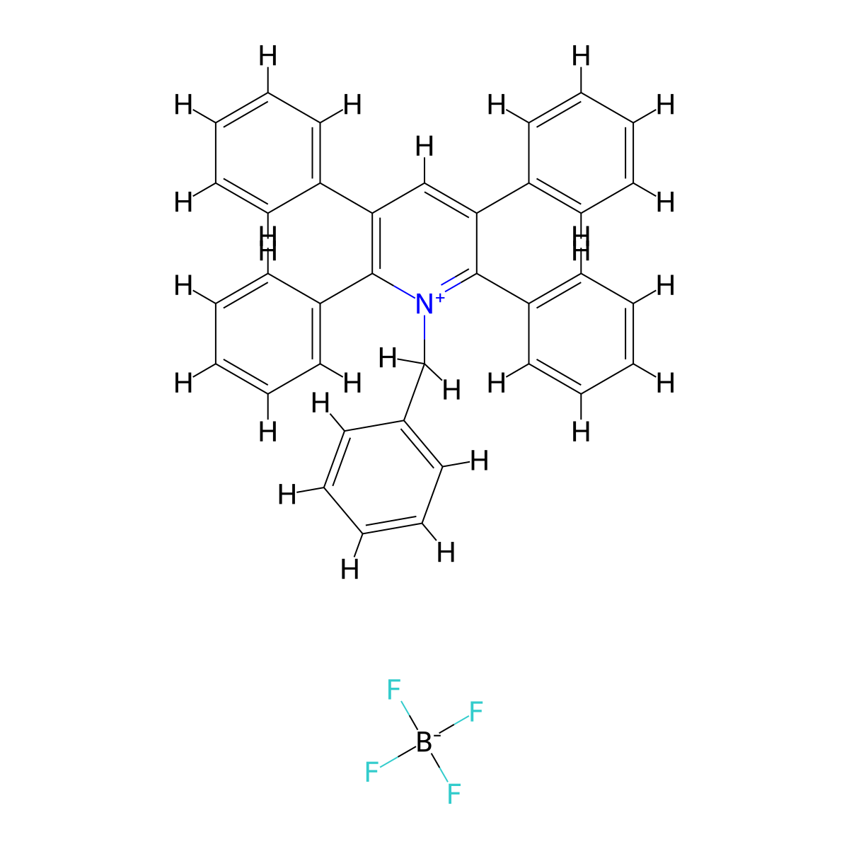 1-Benzyl-2,3,5,6-tetraphenylpyridinium tetrafluoroborate molecular structure, CAS 71670-95-6