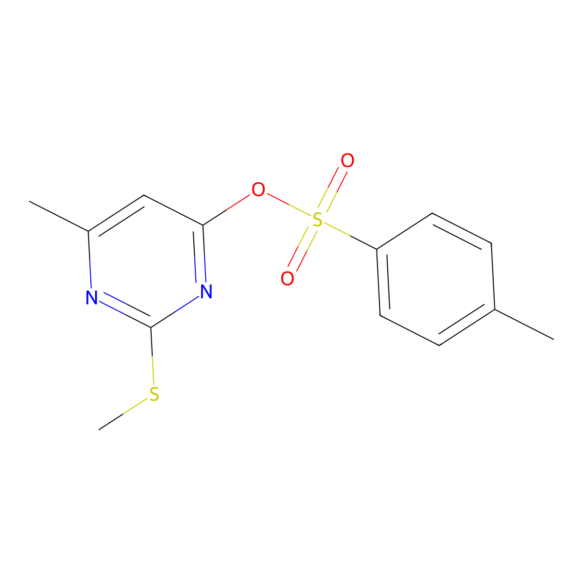 6-Methyl-2-(methylsulfanyl)pyrimidin-4-yl 4-methylbenzene-1-sulfonate molecular structure, CAS 71671-84-6