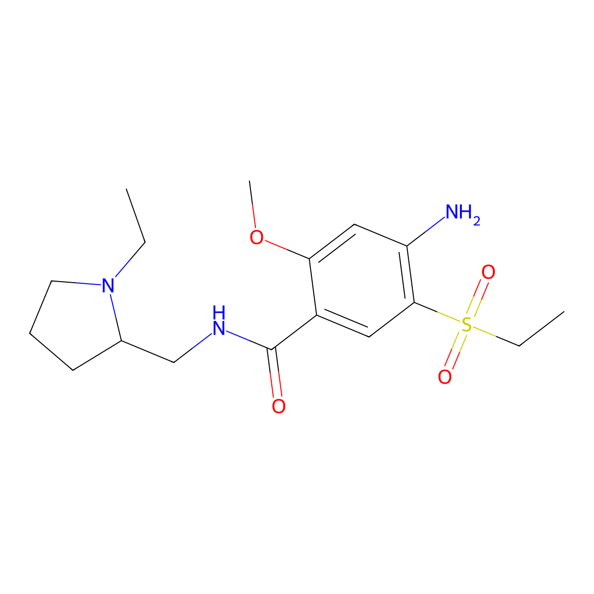 Amisulpride molecular structure, CAS 71675-85-9