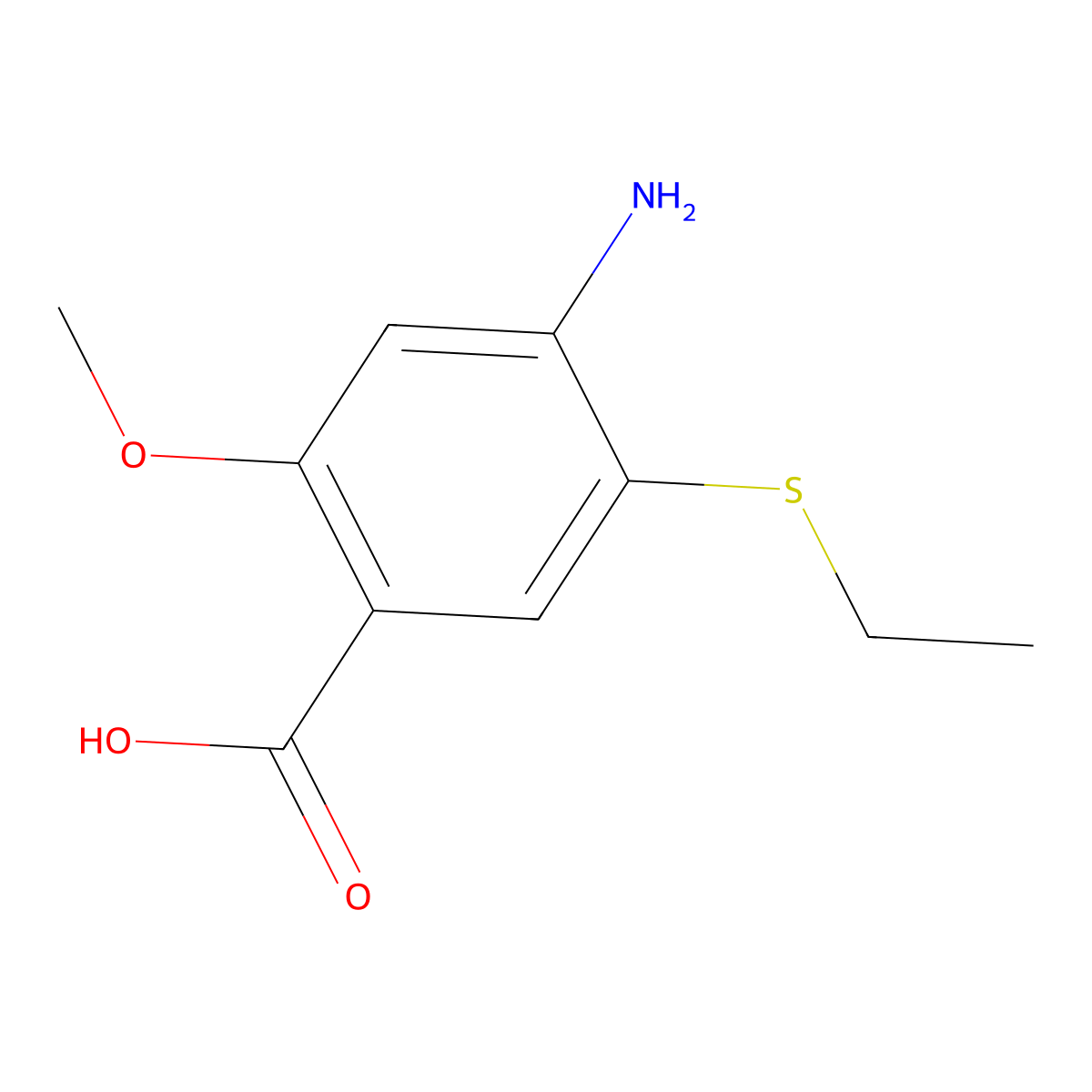 4-Amino-5-(ethylthio)-o-anisic acid molecular structure, CAS 71675-86-0