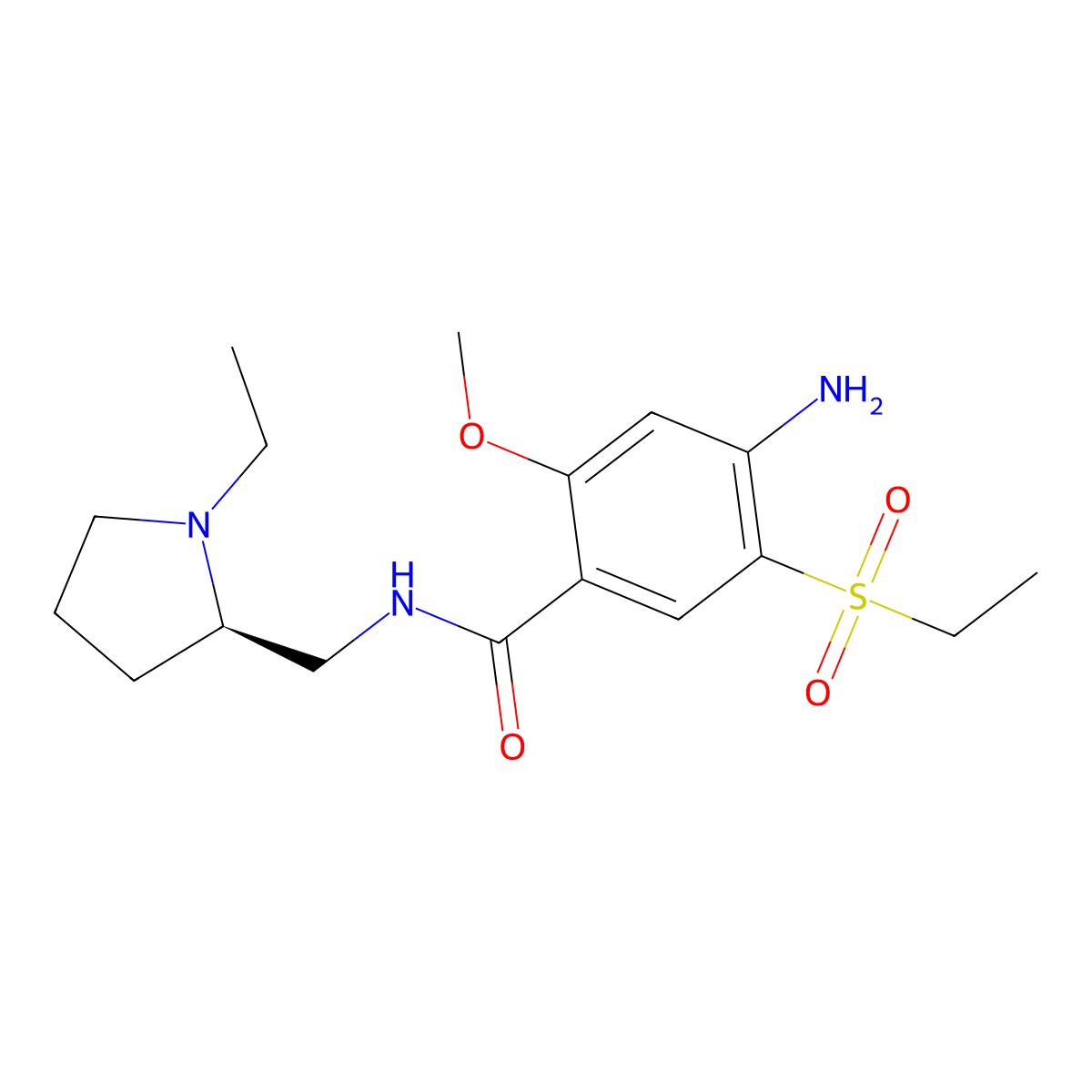 Aramisulpride molecular structure, CAS 71675-90-6