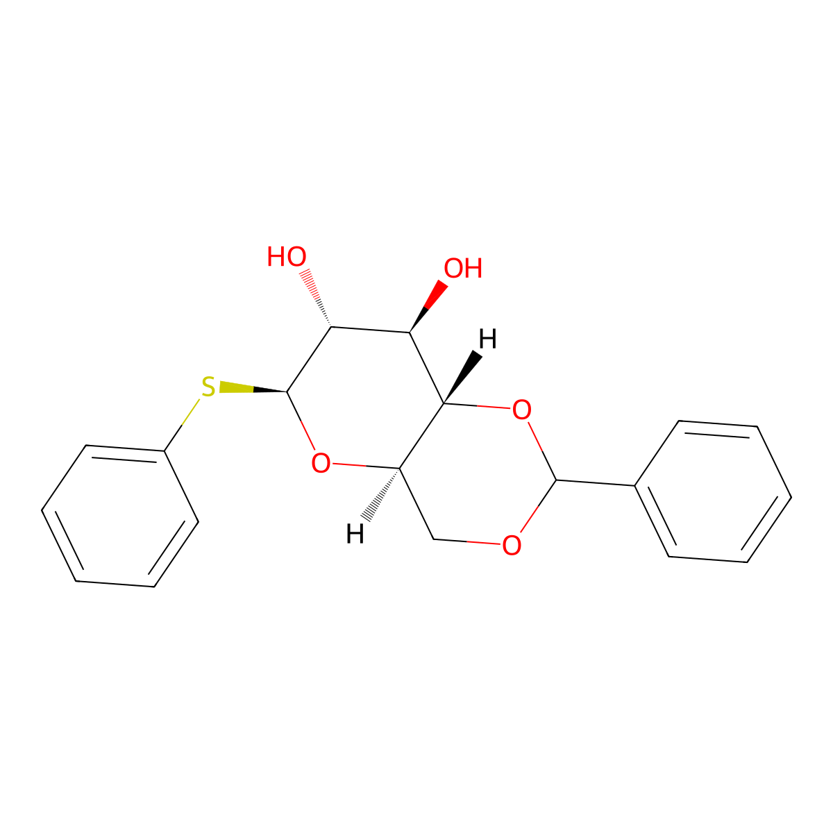 Phenyl4,6-O-benzylidene-1-thio-beta-D-glucopyranoside molecular structure, CAS 71676-30-7