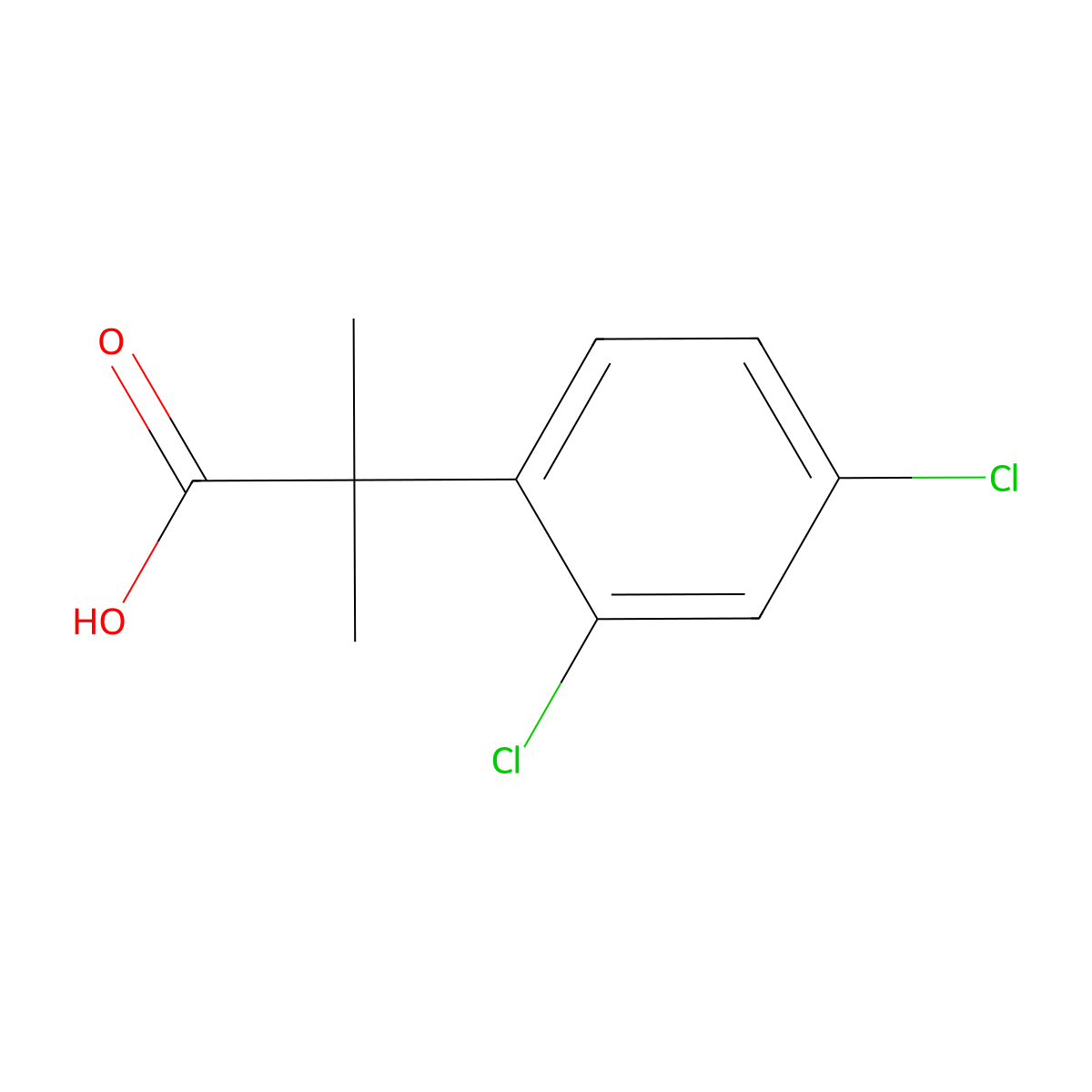 2-(2,4-Dichlorophenyl)-2-methylpropanoic acid molecular structure, CAS 71679-42-0