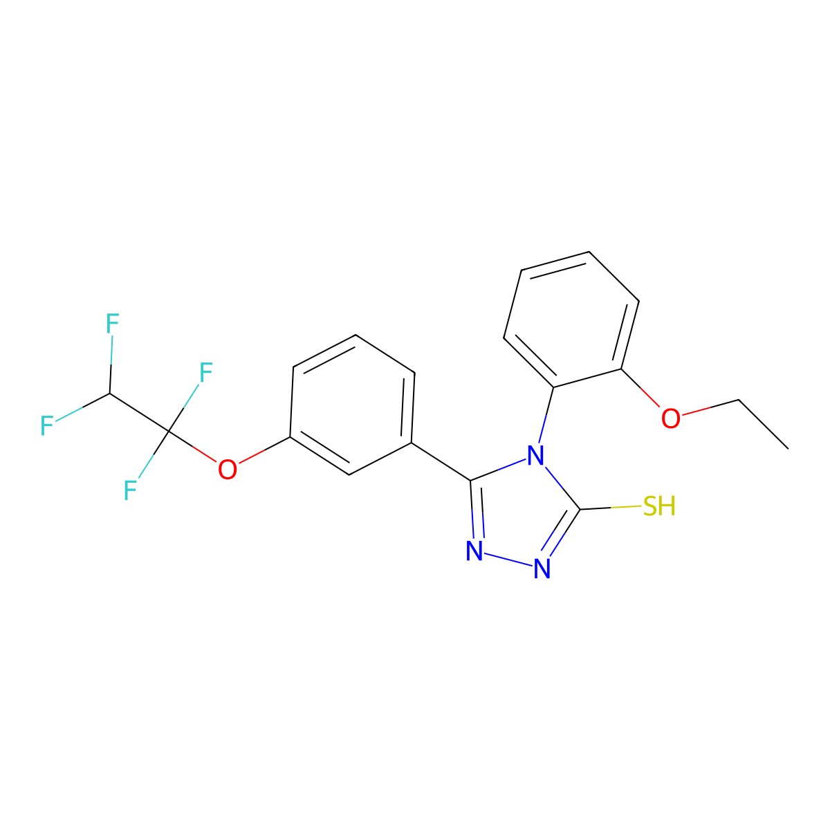 4-(2-ethoxyphenyl)-5-[3-(1,1,2,2-tetrafluoroethoxy)phenyl]-4H-1,2,4-triazole-3-thiol molecular structure, CAS 7168-26-5