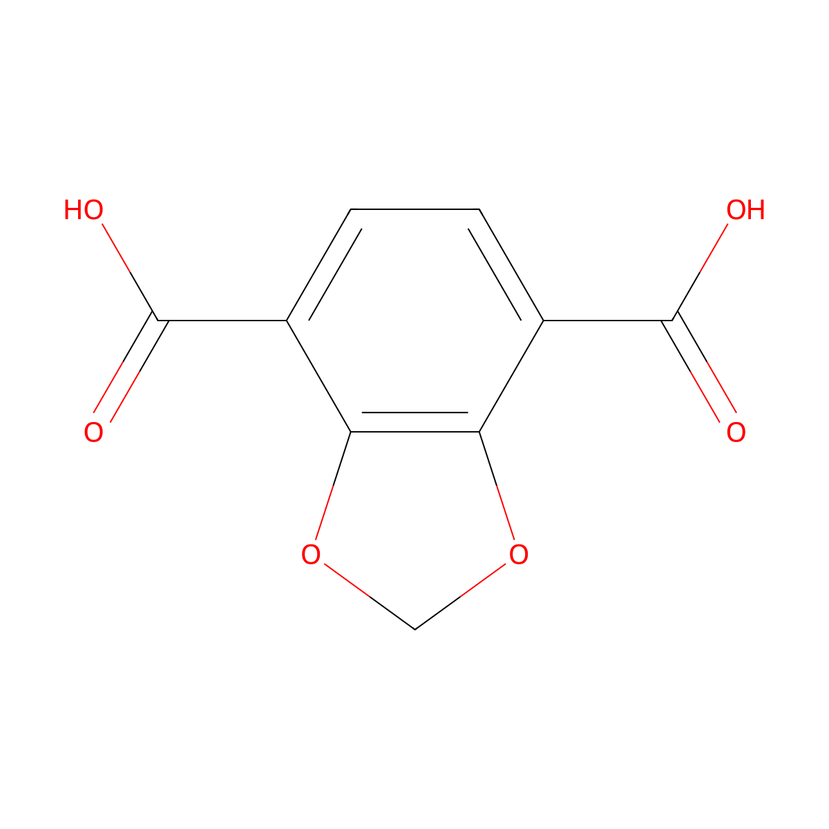 1,3-Benzodioxole-4,7-dicarboxylic acid molecular structure, CAS 7168-98-1