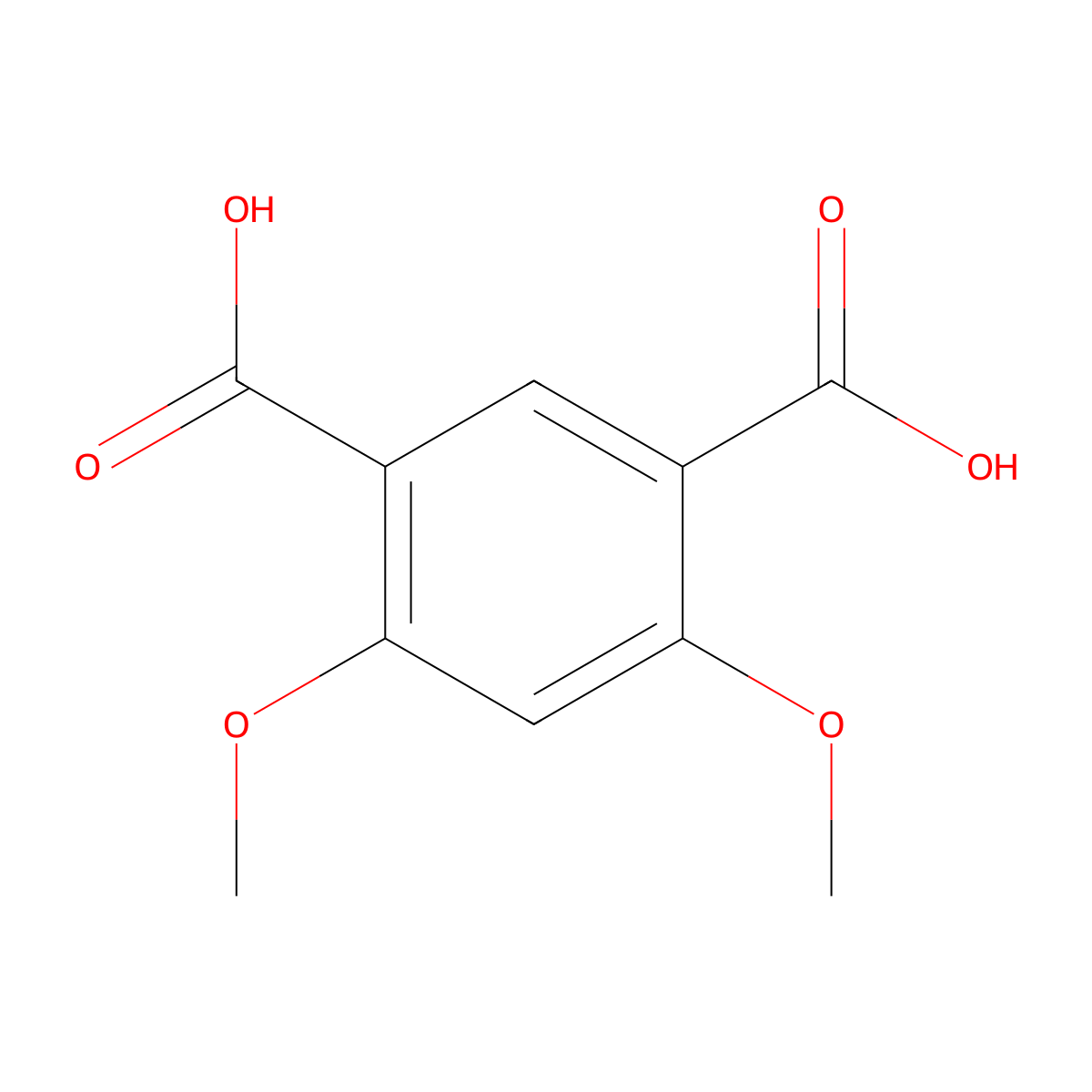 4,6-Dimethoxybenzene-1,3-dicarboxylic acid molecular structure, CAS 7168-99-2