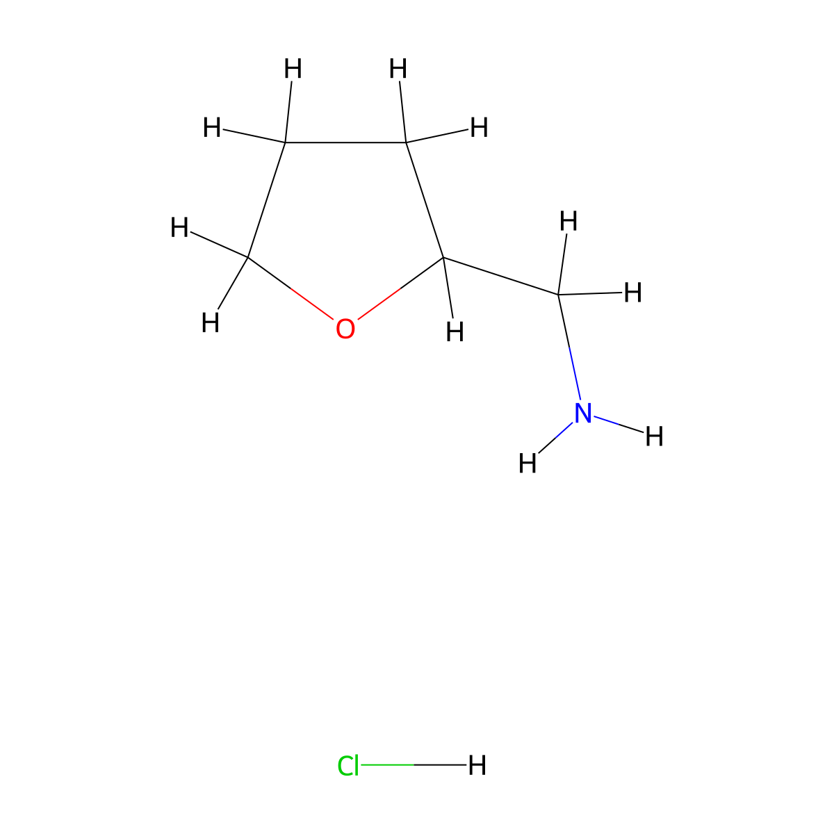 (Oxolan-2-yl)methanamine hydrochloride molecular structure, CAS 71680-60-9