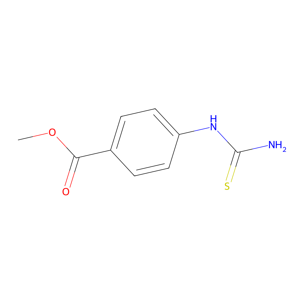 Methyl 4-(carbamothioylamino)benzoate molecular structure, CAS 71680-93-8