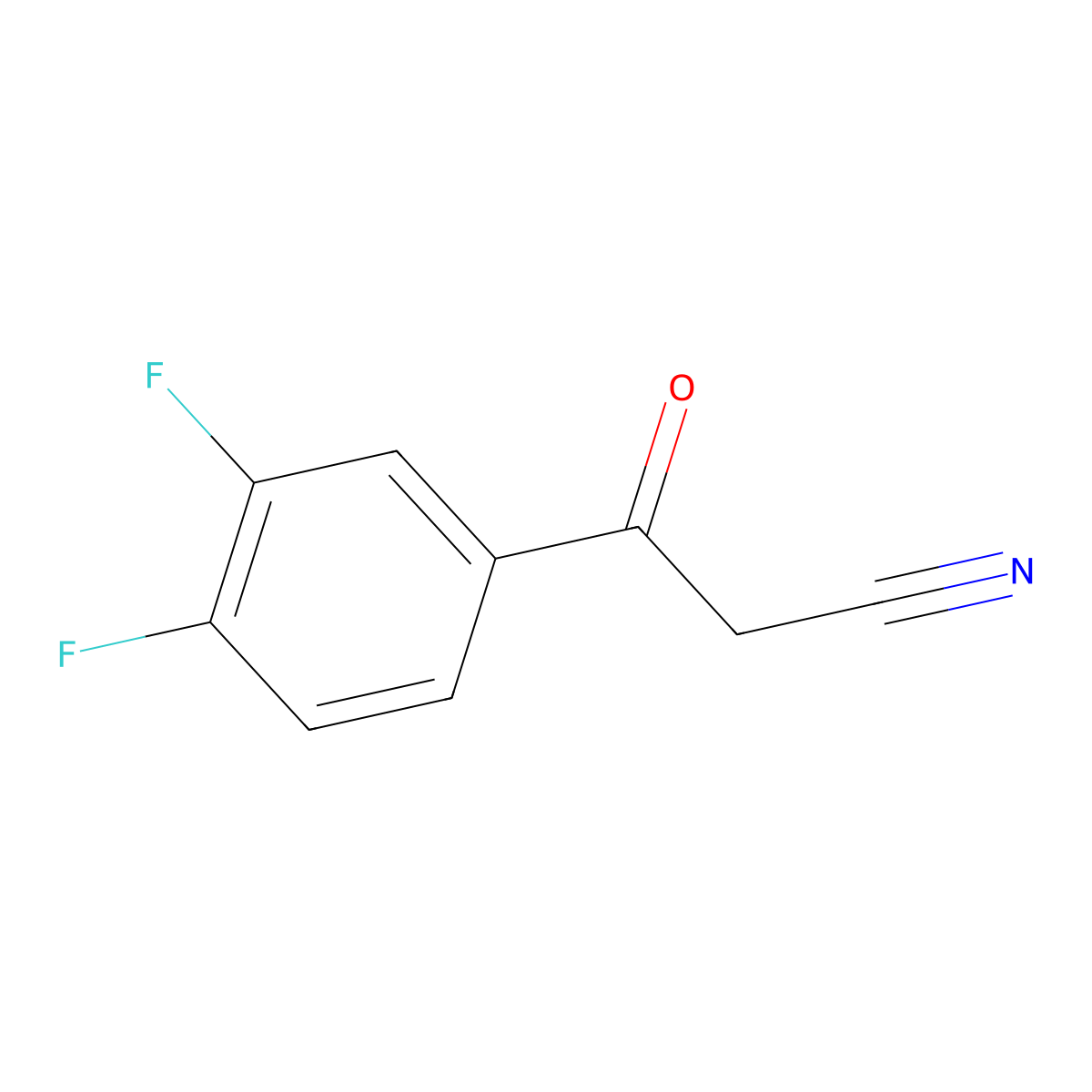 3,4-Difluorobenzoylacetonitrile molecular structure, CAS 71682-97-8