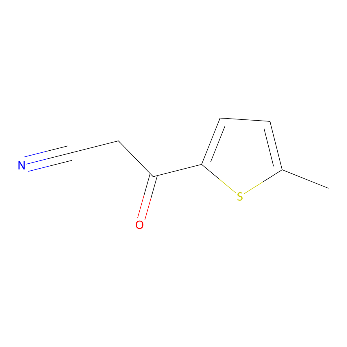 5-Methyl-beta-oxo-2-thiophenepropanenitrile molecular structure, CAS 71683-03-9