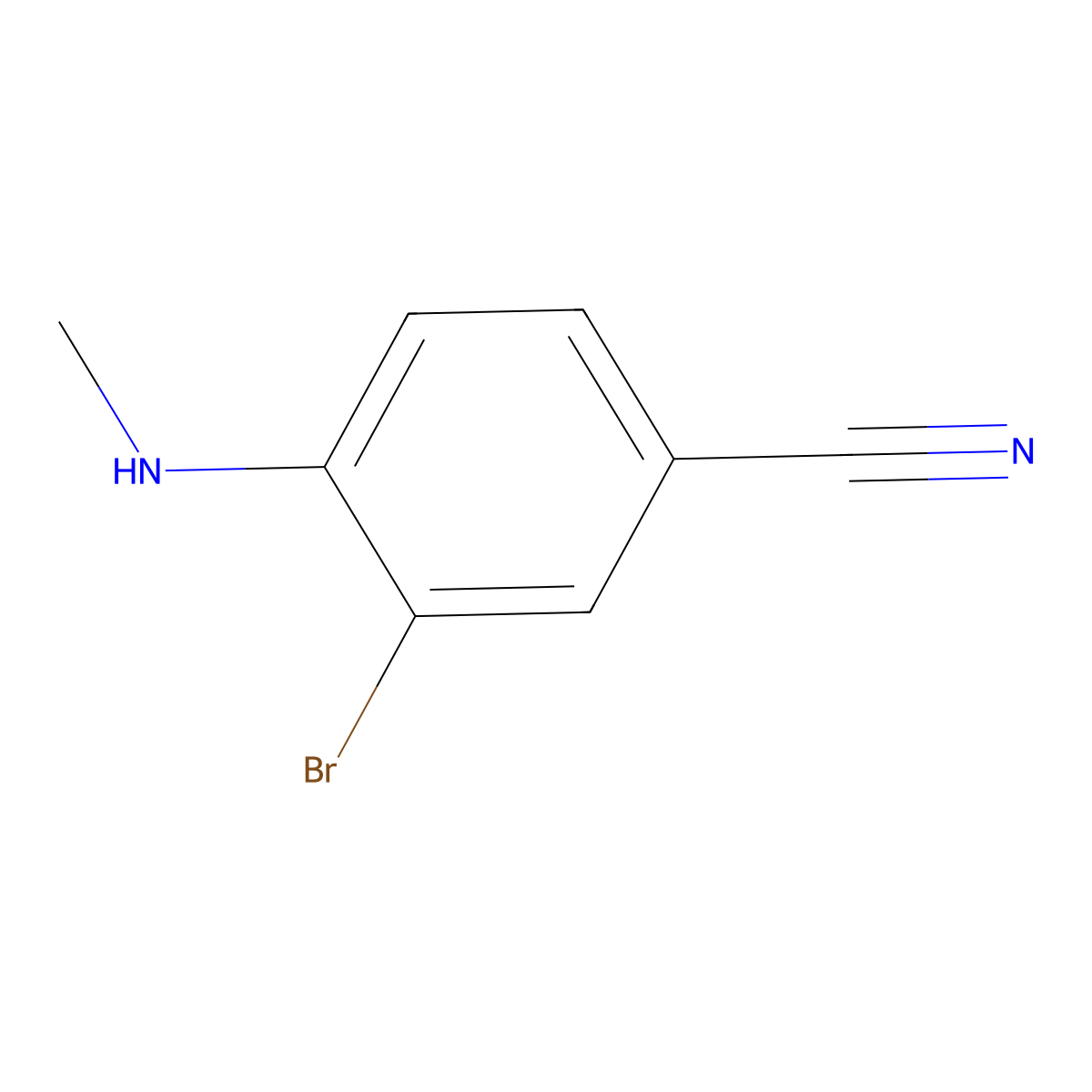 3-Bromo-4-(methylamino)benzonitrile molecular structure, CAS 71685-38-6