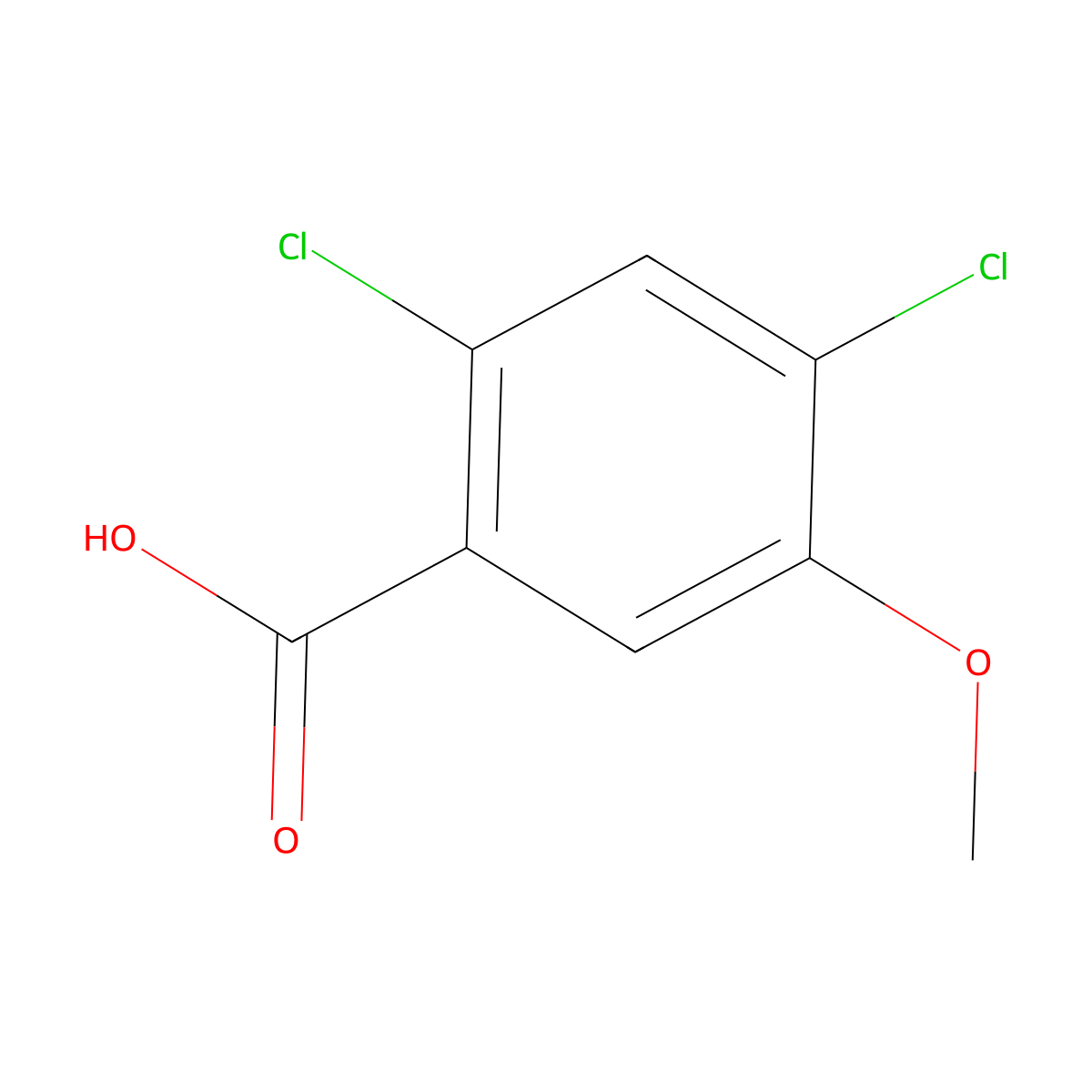 2,4-Dichloro-5-methoxybenzoic acid molecular structure, CAS 71685-44-4