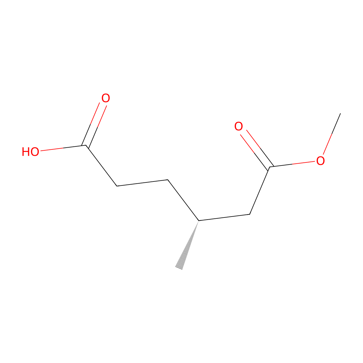 (4R)-6-methoxy-4-methyl-6-oxohexanoic acid molecular structure, CAS 71685-51-3