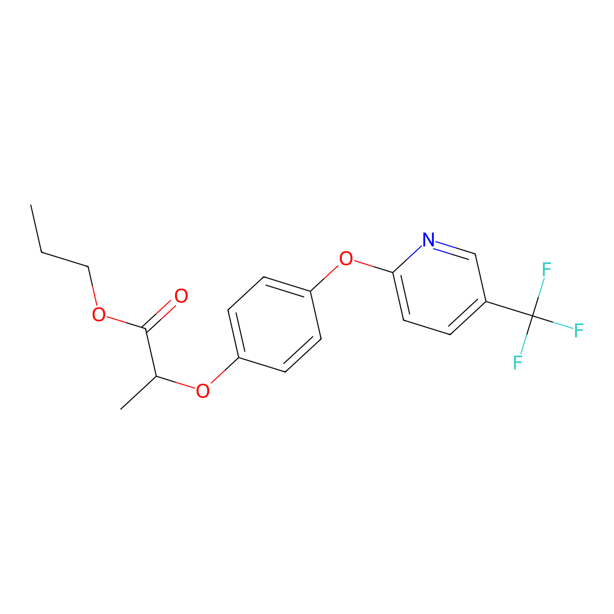 Propyl 2-(4-{[5-(trifluoromethyl)pyridin-2-yl]oxy}phenoxy)propanoate molecular structure, CAS 71689-82-2