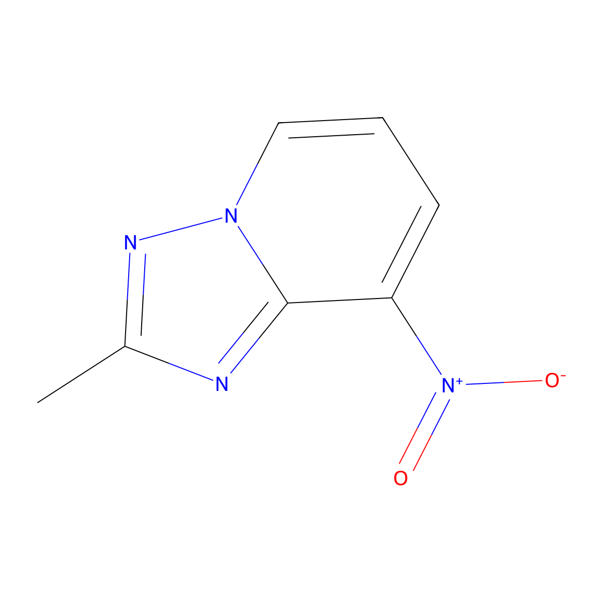 [1,2,4]Triazolo[1,5-a]pyridine, 2-methyl-8-nitro- molecular structure, CAS 7169-91-7