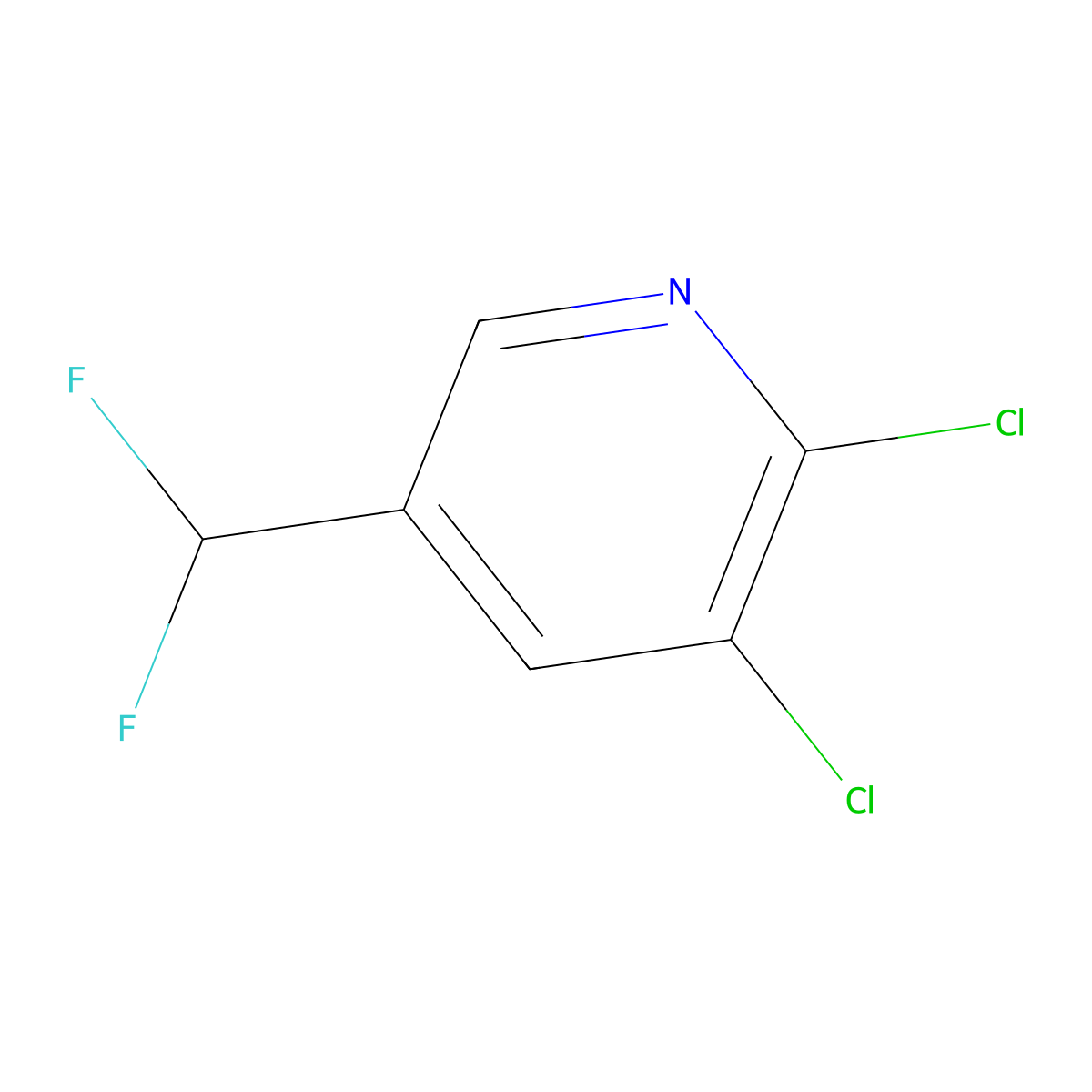 2,3-Dichloro-5-(difluoromethyl)pyridine molecular structure, CAS 71690-06-7