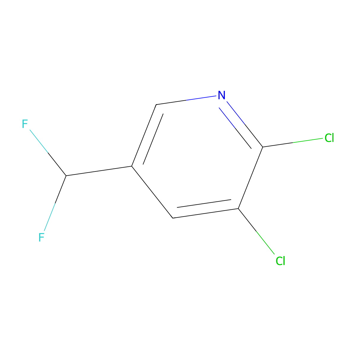 2,3-Dichloro-5-(difluoromethyl)pyridine molecular structure, CAS 71690-06-7