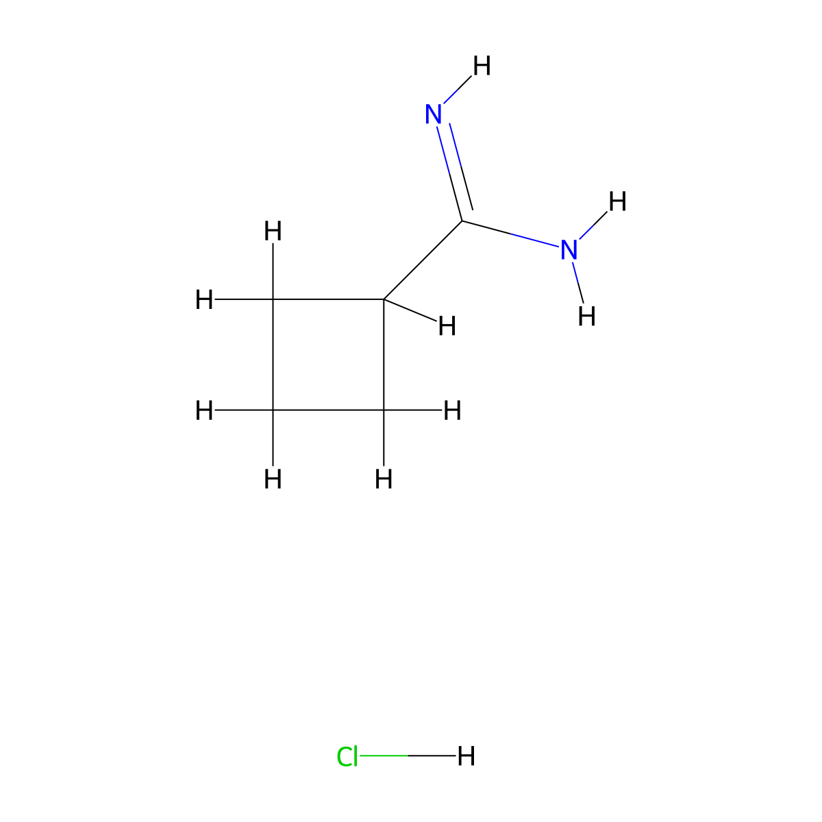 Cyclobutanecarboximidamide hydrochloride molecular structure, CAS 71690-89-6