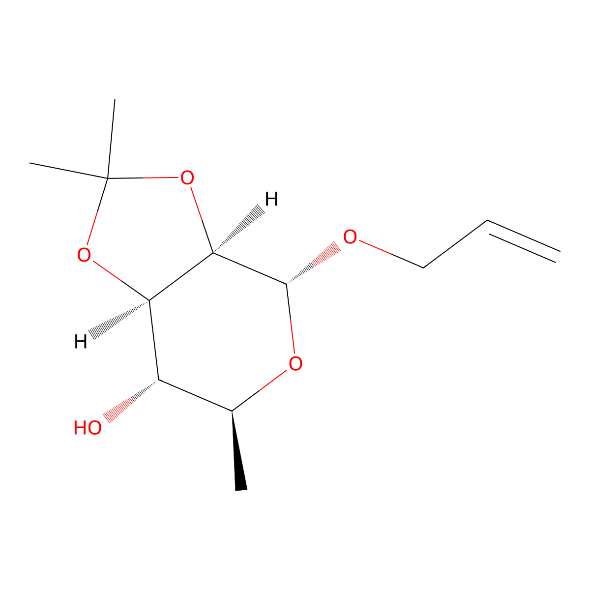 Allyl 2,3-O-isopropylidene-alpha-L-rhamnopyranoside molecular structure, CAS 71695-57-3