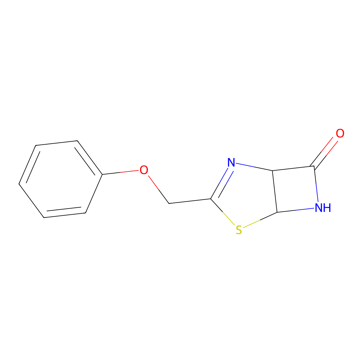 3-(Phenoxymethyl)-4-thia-2,6-diazabicyclo[3.2.0]hept-2-EN-7-one molecular structure, CAS 71698-17-4